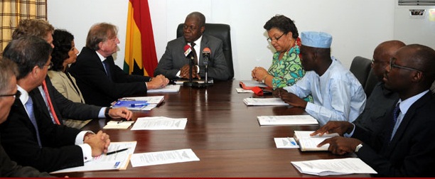 Vice President Amissah Arthur interacting with the EU Delegation 