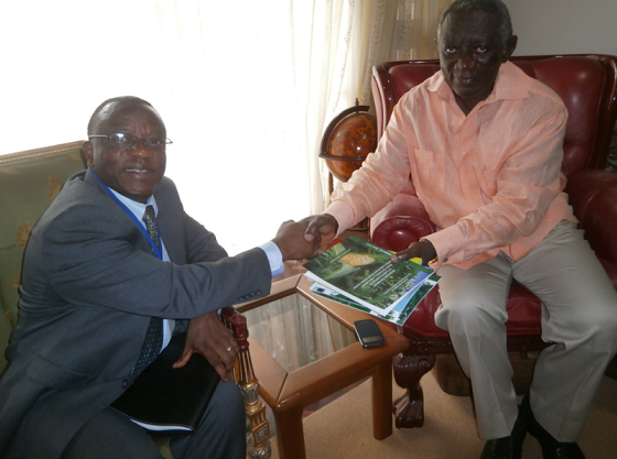 Director of UNU-INRA, Dr. Elias T. Ayuk with Former President John A. Kufuor 