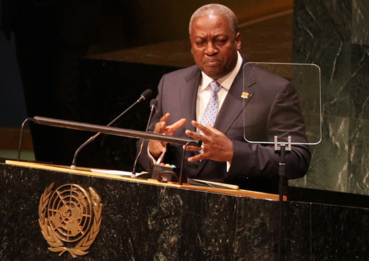 President Mahama addressing the 69th UN General Assembly in New York