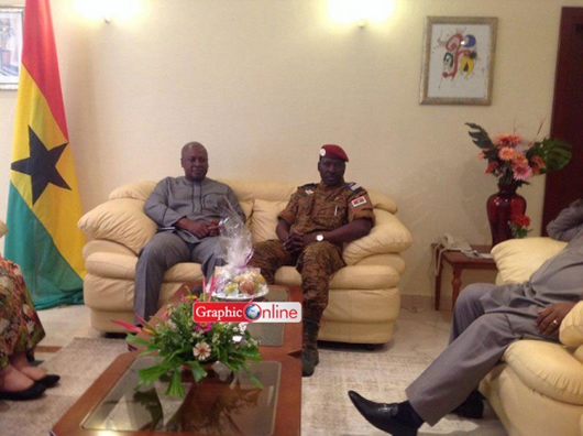 President Mahama’s meeting with Lt Col Zida Wednesday morning at the Libya hotel in Ouagadougou