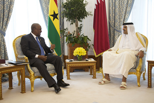 President John Mahama and the Emir of Qatar in a closed-door discussion