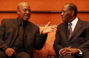 Presidents Mahama and Ouattara