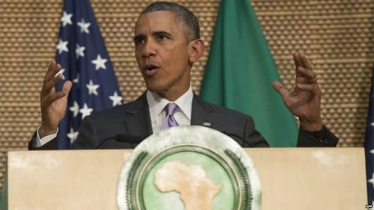President Obama adressing the AU