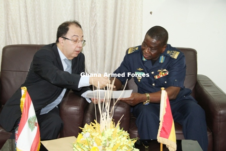 HE Ali Halabi deliberating with CDS, Air Marshal Samson-Oje at his office.