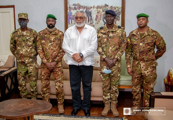 Former President Rawlings Receives Malian Military Leaders
